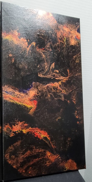 Swaying Flames Two-Panel Painting: Vibrant Fire Art