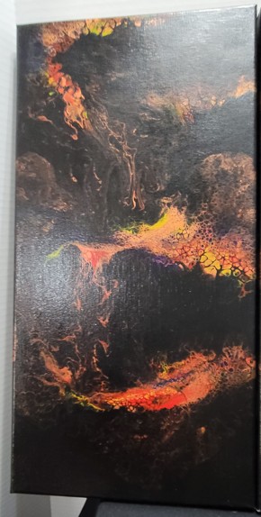 Swaying Flames Two-Panel Painting: Vibrant Fire Art